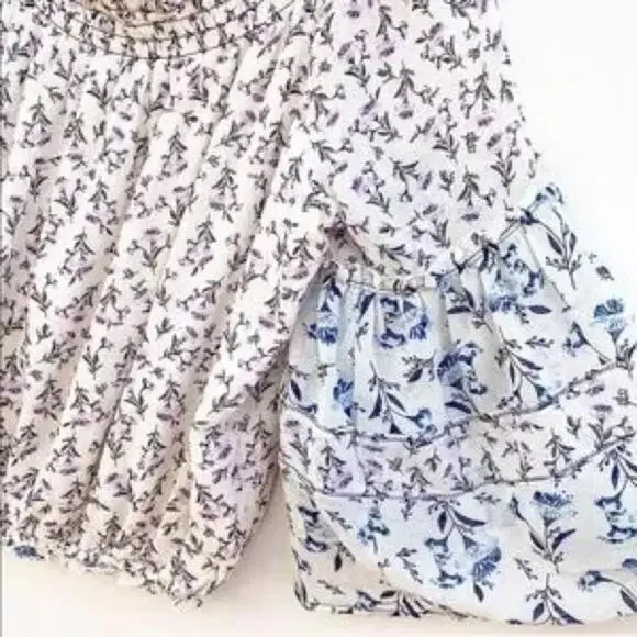 Free People Rose Valley White Floral Off Shoulder Crop Blouse Top- Size Medium - Picture 7 of 9